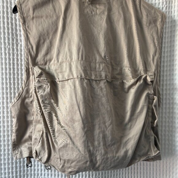 Vintage Cortland fly fishing beige pocket safari men's vest size large - Picture 6 of 6